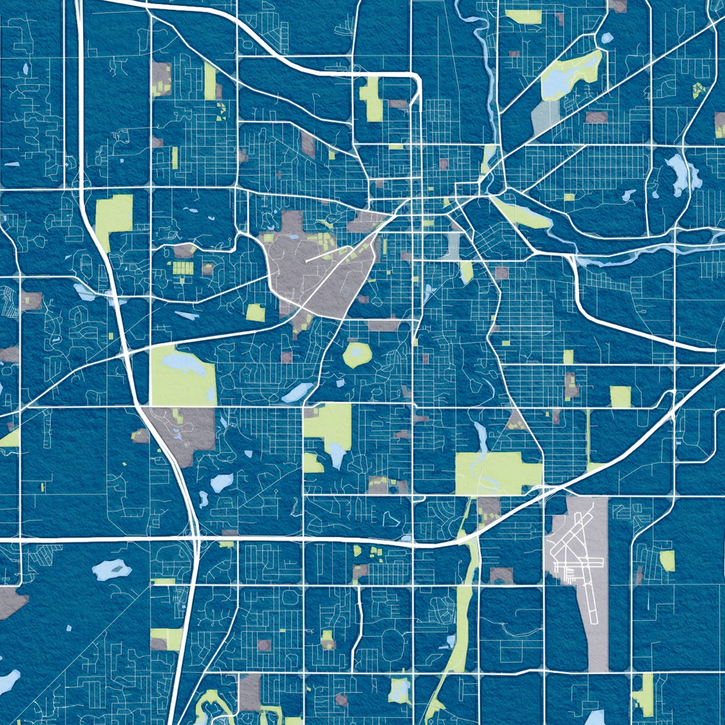 Delco City Map Print