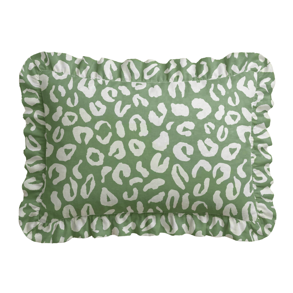 Place Ruffled Embroidered Pillow