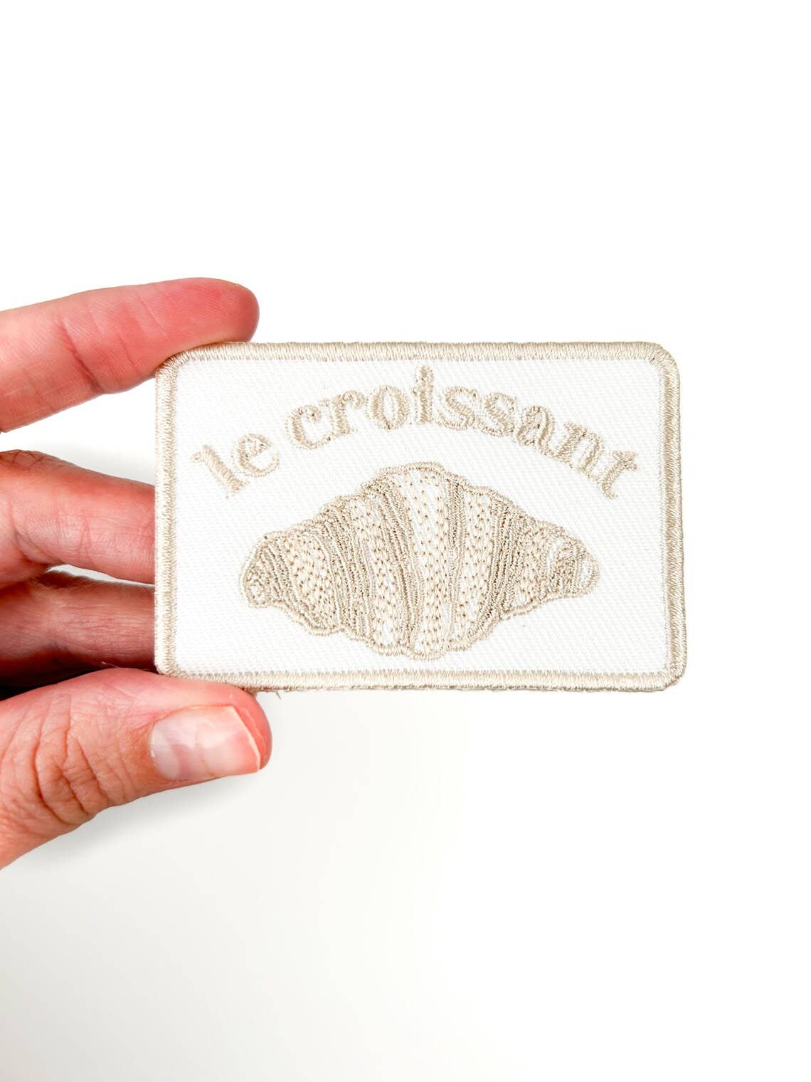 Le Croissant Embroidered Iron-On Patch Food Baking French 