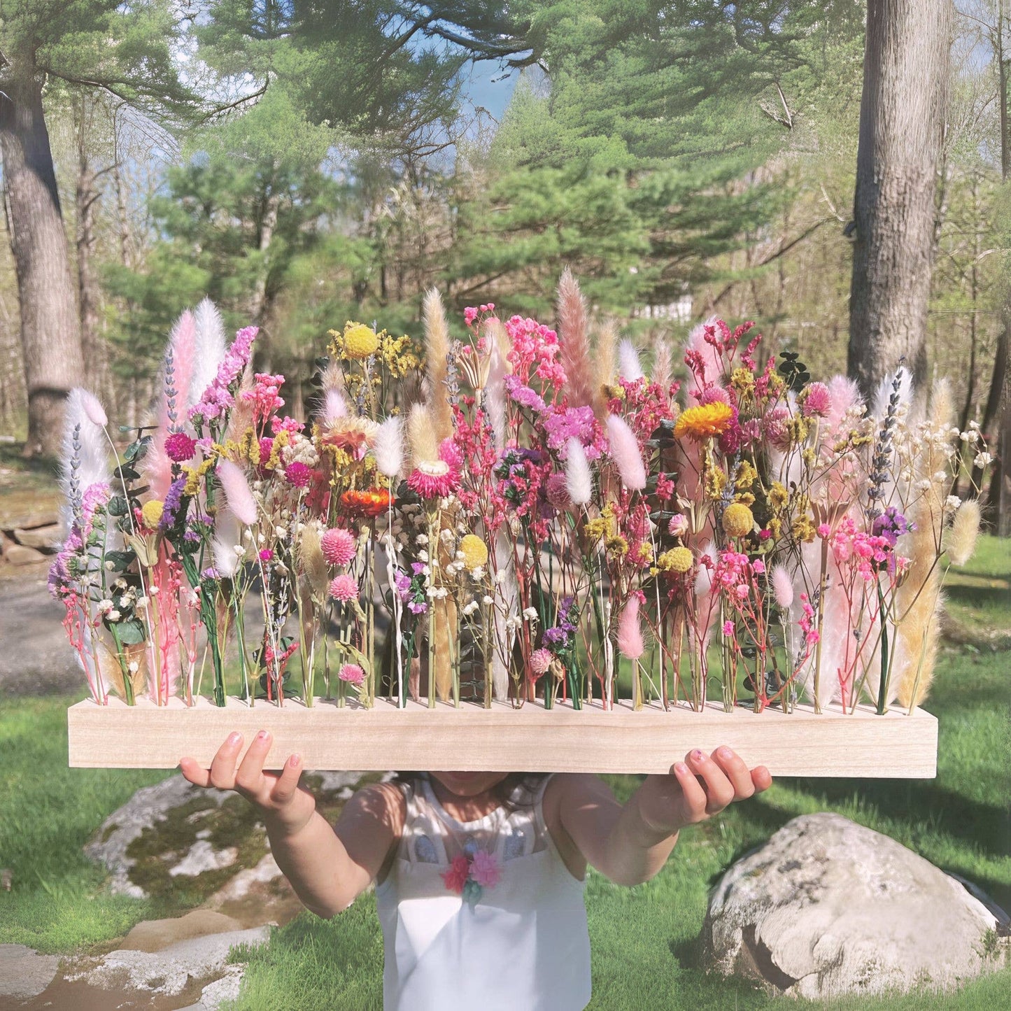 Dried Flowers Bouquet with Wood Bar