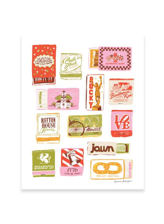 Philadelphia Matchbooks Art Print