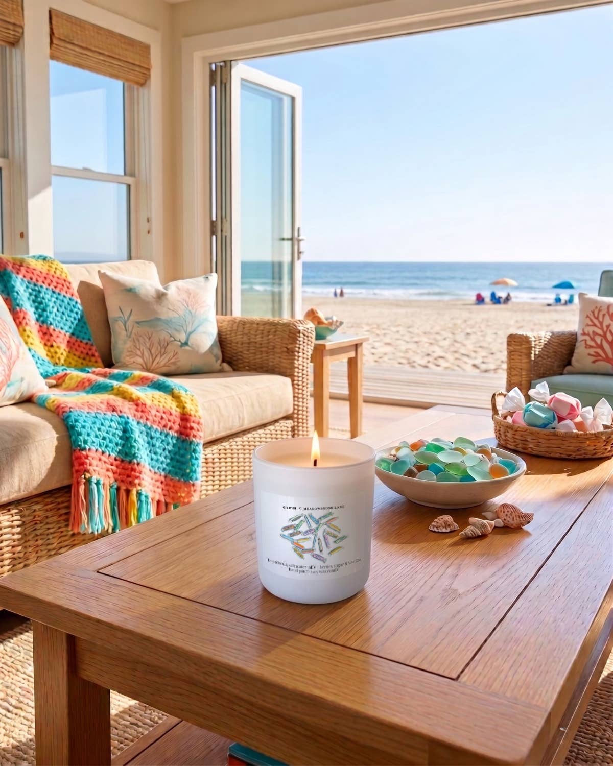 Salt water taffy | soy wax candle by en mer x Meadowbrook Ln