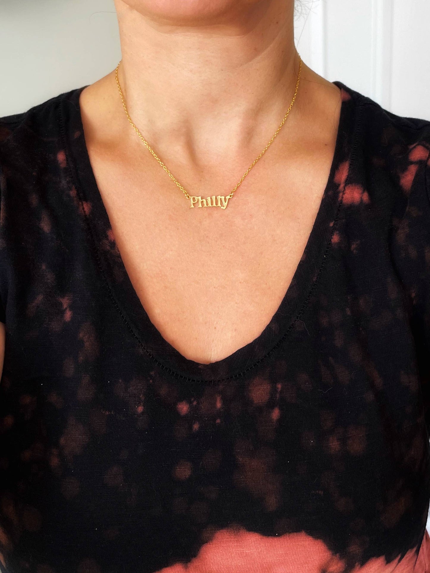 PHILLY Necklace ~ Gold Philadelphia themed Pendant