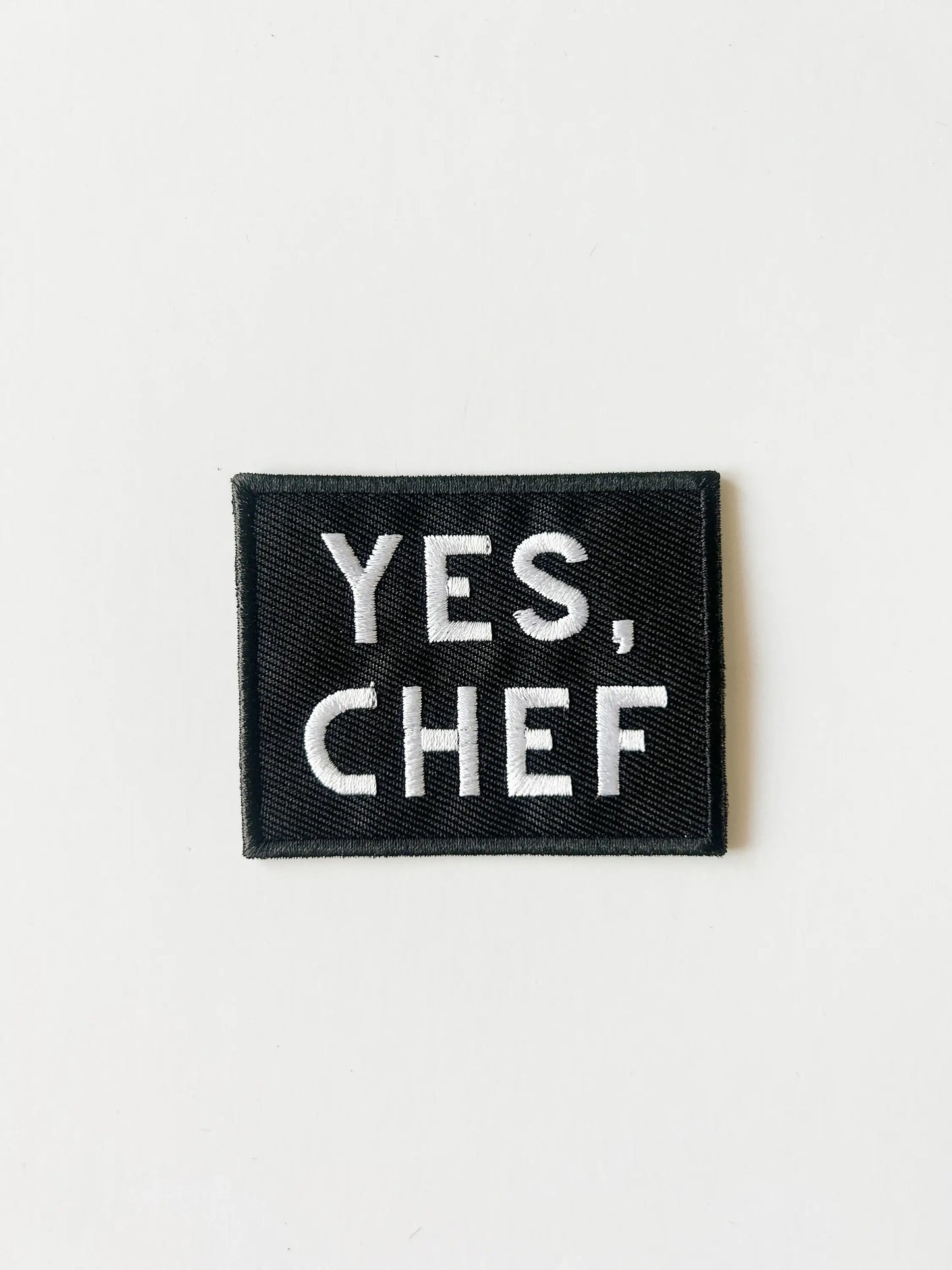 Yes Chef Black Iron-on Sew-on Patch