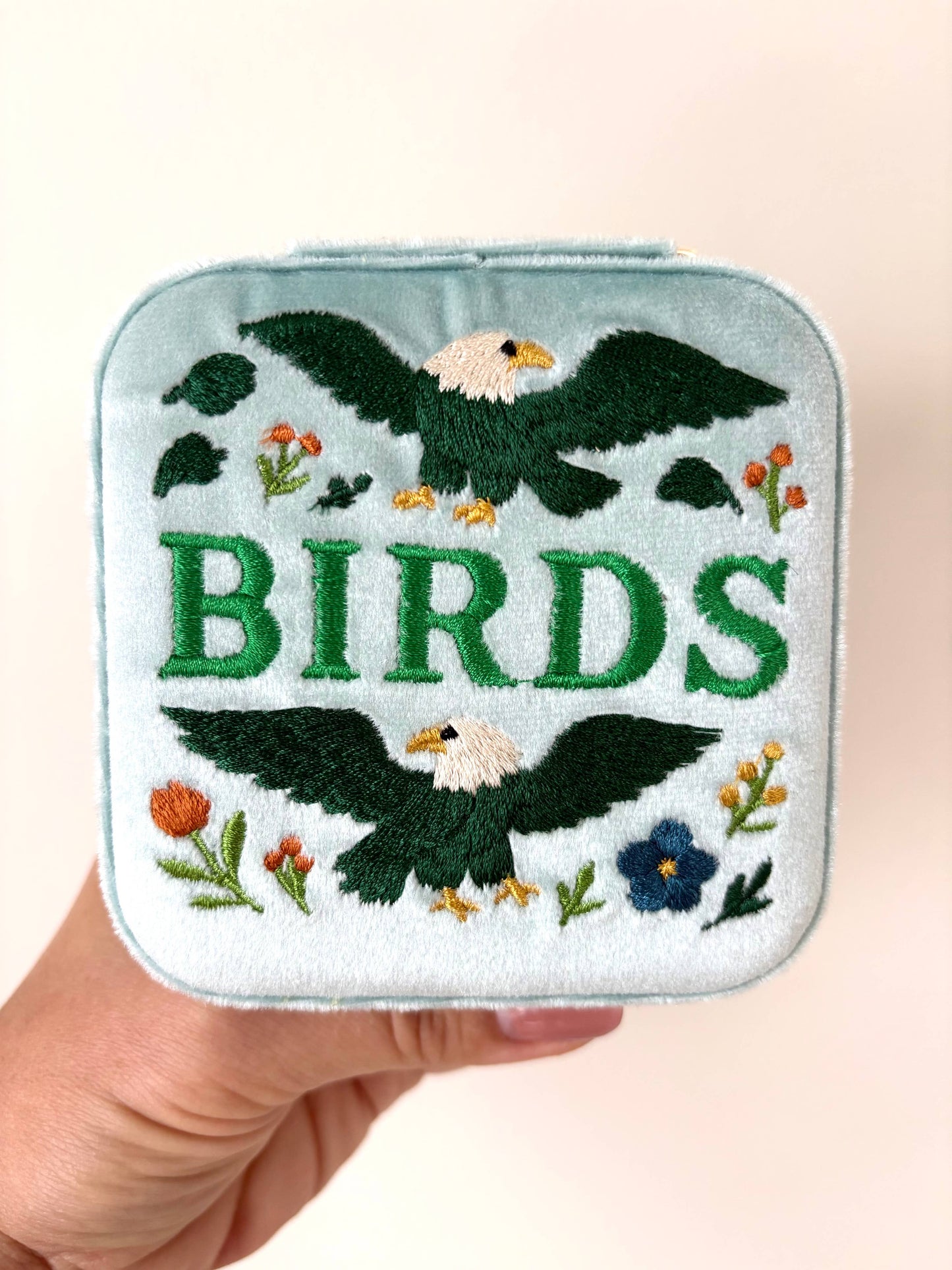 Birds Velvet Jewelry Travel Case Box Philadelphia Eagles 