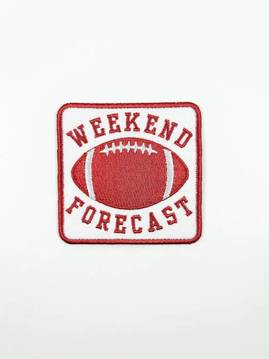 Weekend Forecast Embroidered Iron-On Patch with Football