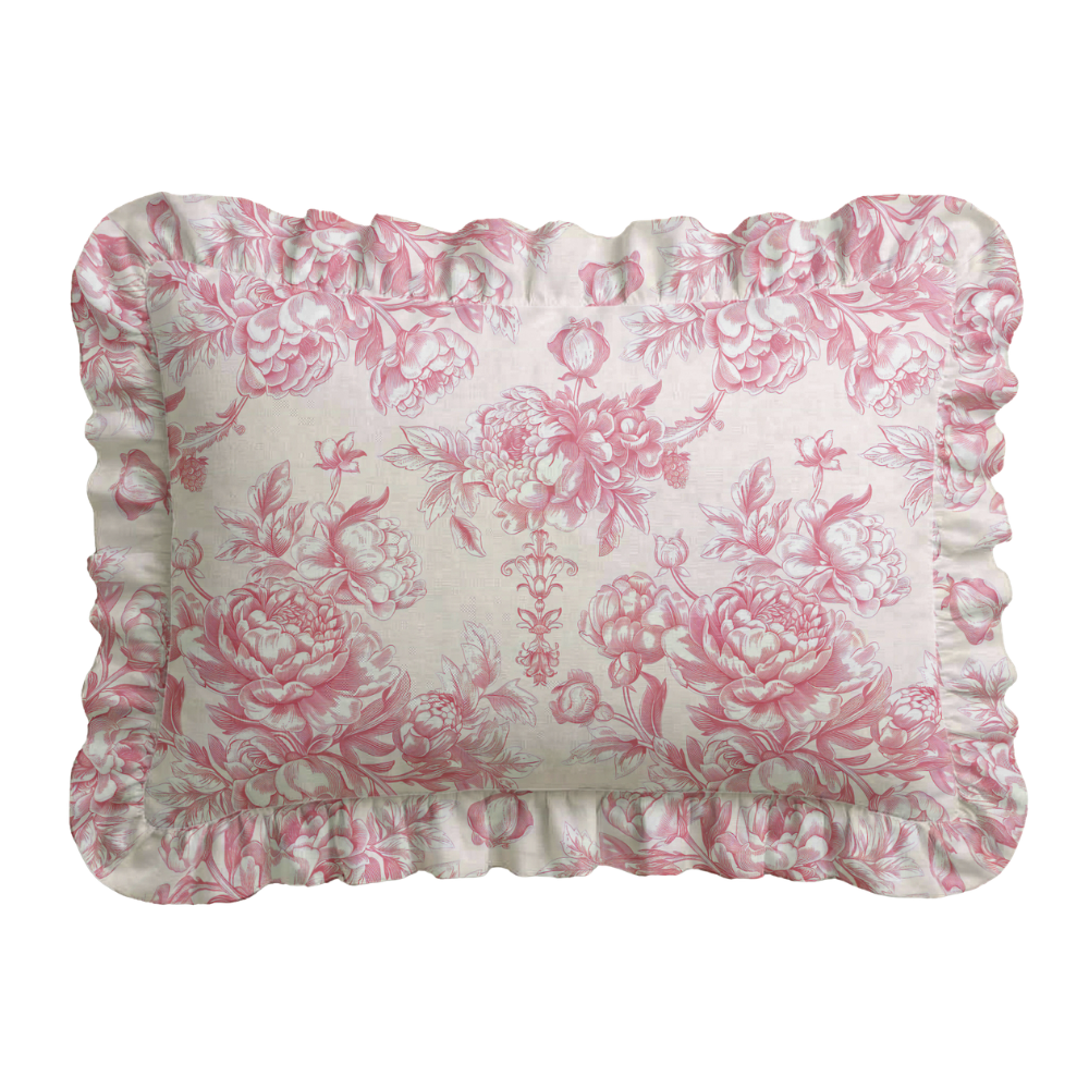 Place Ruffled Embroidered Pillow