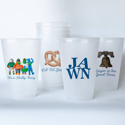Philadelphia Shatterproof 20 oz Plastic Cups; set of 8